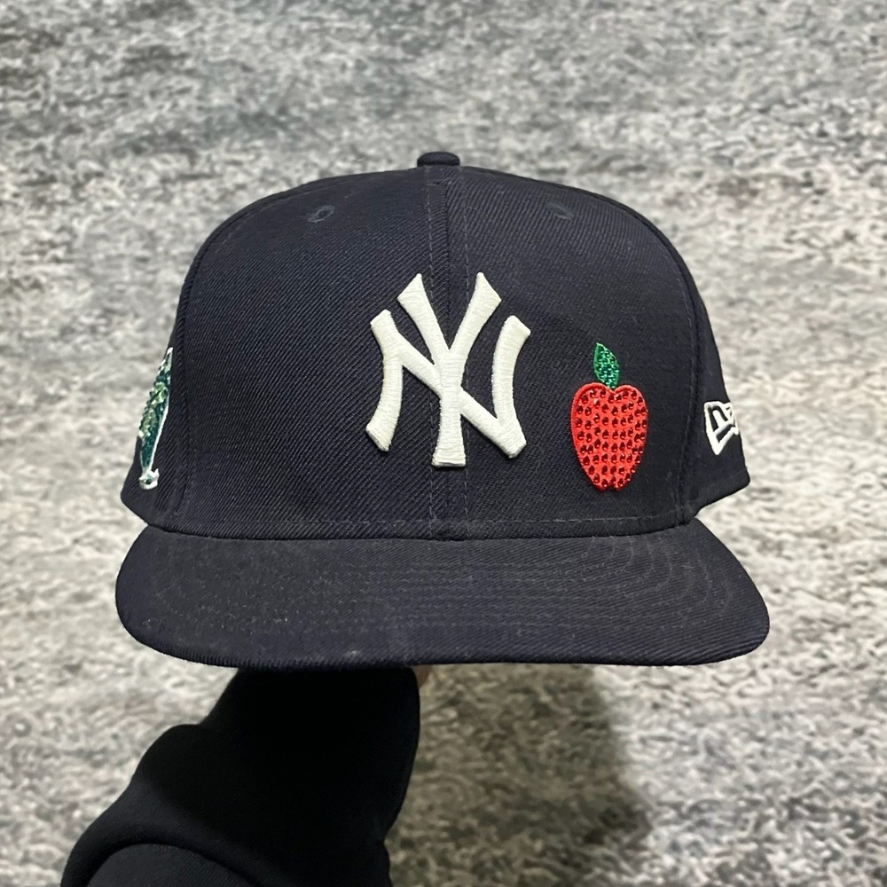 New Era 59Fifty New York Yankees Crystal Icons Fitted Hat‎ 7 5/8 Wool Black